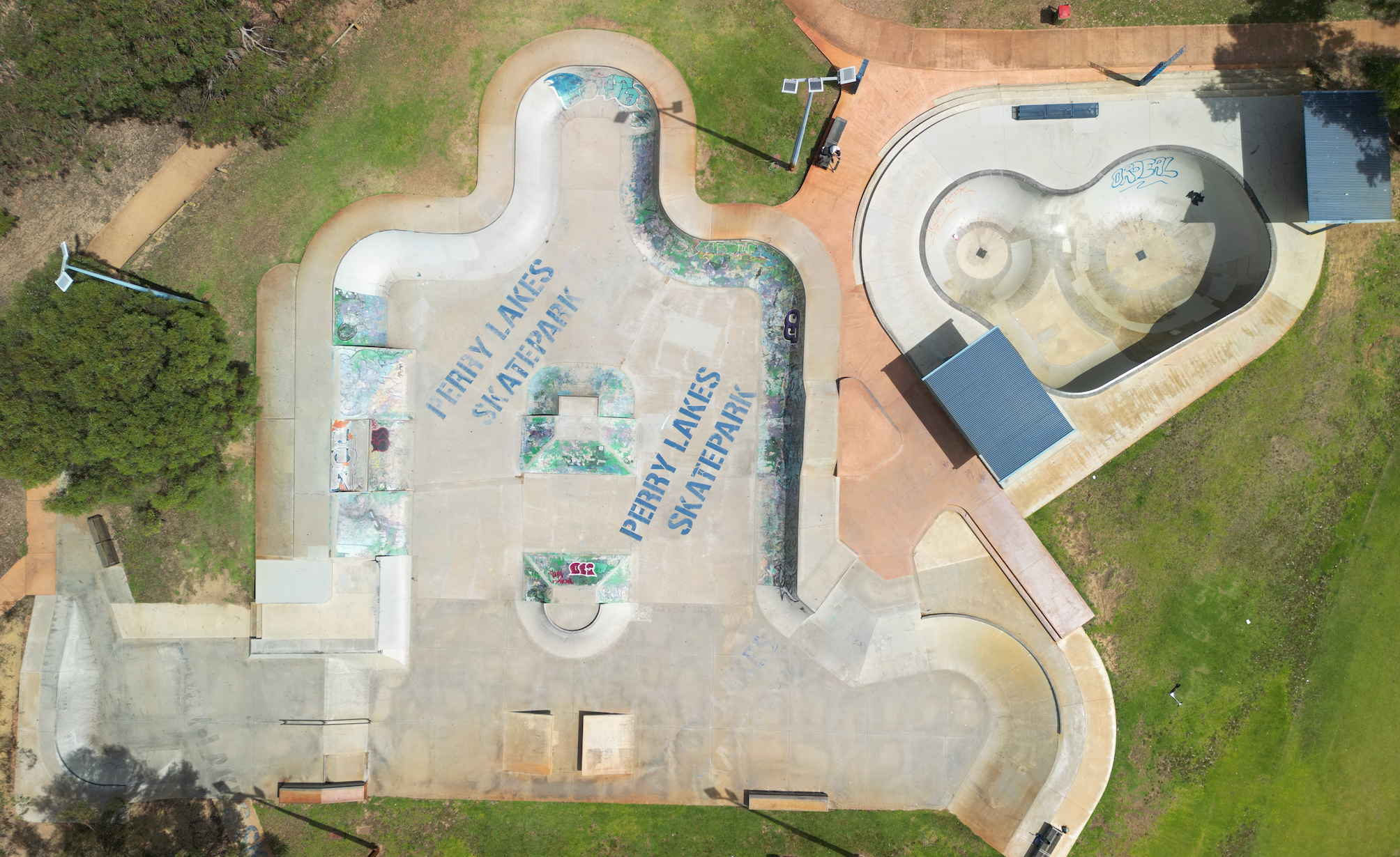 Perry Lakes skate part from above